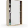 Armario ropero puertas correderas Plus Noon acabado roble combinado con blanco 200 cm(alto)120 cm(ancho)50 cm(largo)