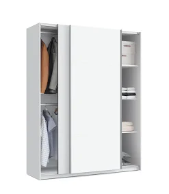 Armario ropero 2 puertas correderas Onix acabado blanco, 200 cm(alto)150 cm(ancho)62 cm(fondo)