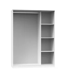 Armario ropero 3 puertas correderas Tibet acabado blanco, 200 cm(alto)150 cm(ancho)55 cm(fondo)