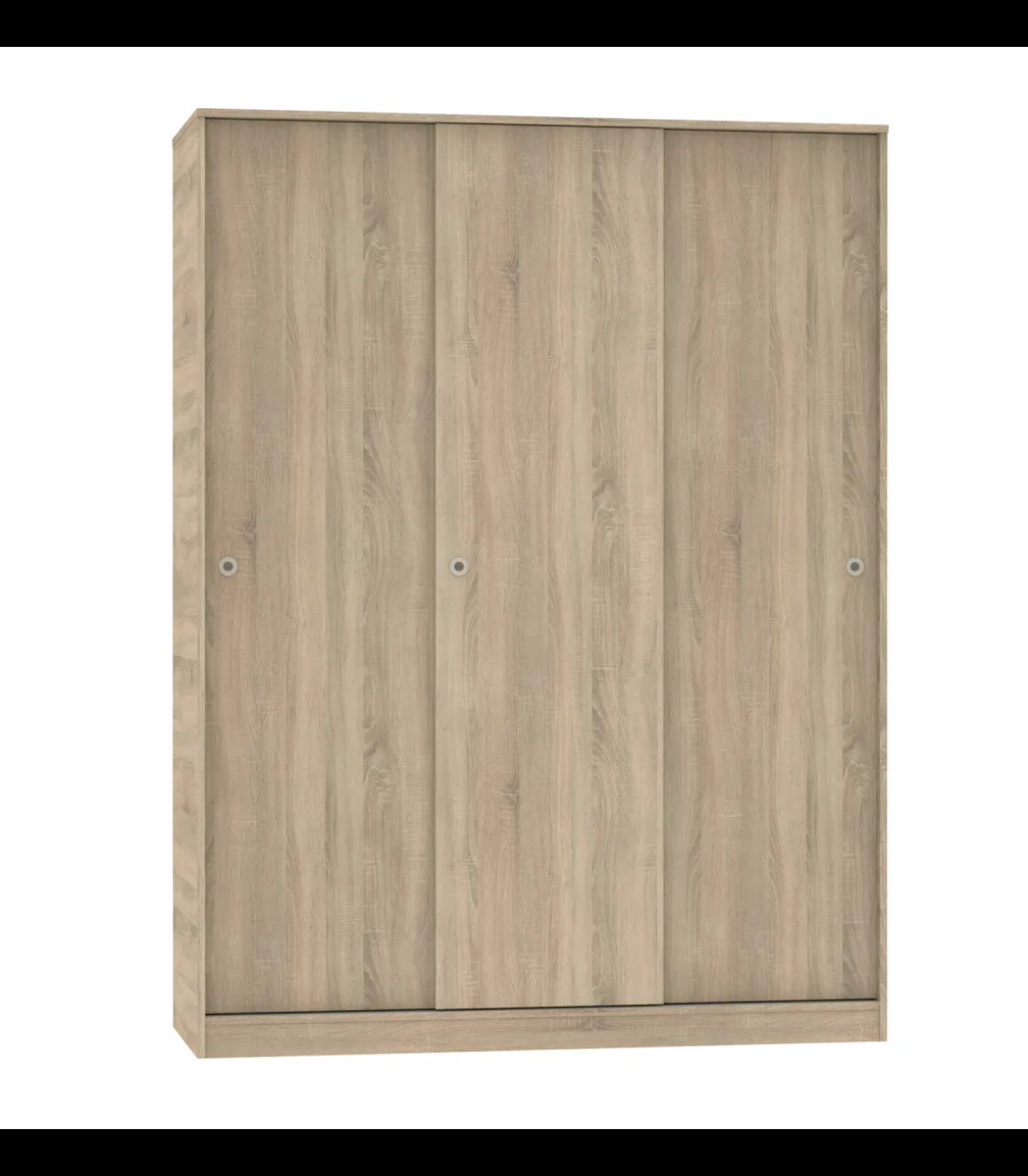 Armario ropero 3 puertas correderas Tibet acabado roble cambrian, 200 cm(alto)150 cm(ancho)55 cm(fondo)
