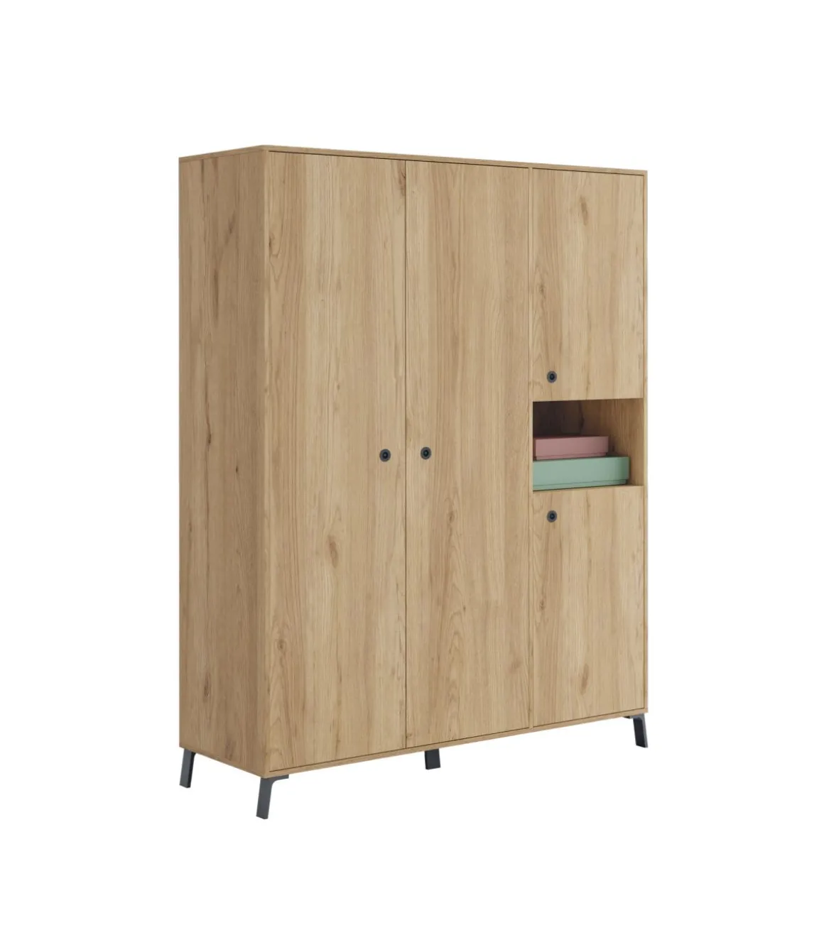 Armario ropero 4 puertas y hueco Camila 200 cm(alto)150 cm(ancho)55 cm(fondo)