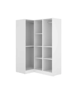 Armario ropero rincón puertas abatibles Jaén IV acabado blanco, 184 cm(alto)133 cm(ancho)90.5 cm(largo)