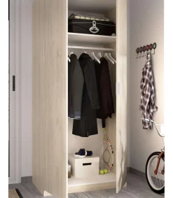 Armario ropero Sabiote con 2 puertas abatibles en roble natural 184 cm(alto)81 cm(ancho)52 cm(largo)