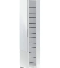 Armario Zapatero con espejo Gusto en color blanco artik. 50 cm(ancho) 180 cm(altura) 22 cm(fondo)