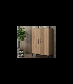 Armario zapatero 2 puertas Alicia en color roble amazonia. 80cm(ancho) 115cm(altura) 33cm(fondo)