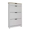 Armario Zapatero 3 trampones 1 cajón acabado blanco 78cm(ancho) 140cm(altura) 24cm(fondo)