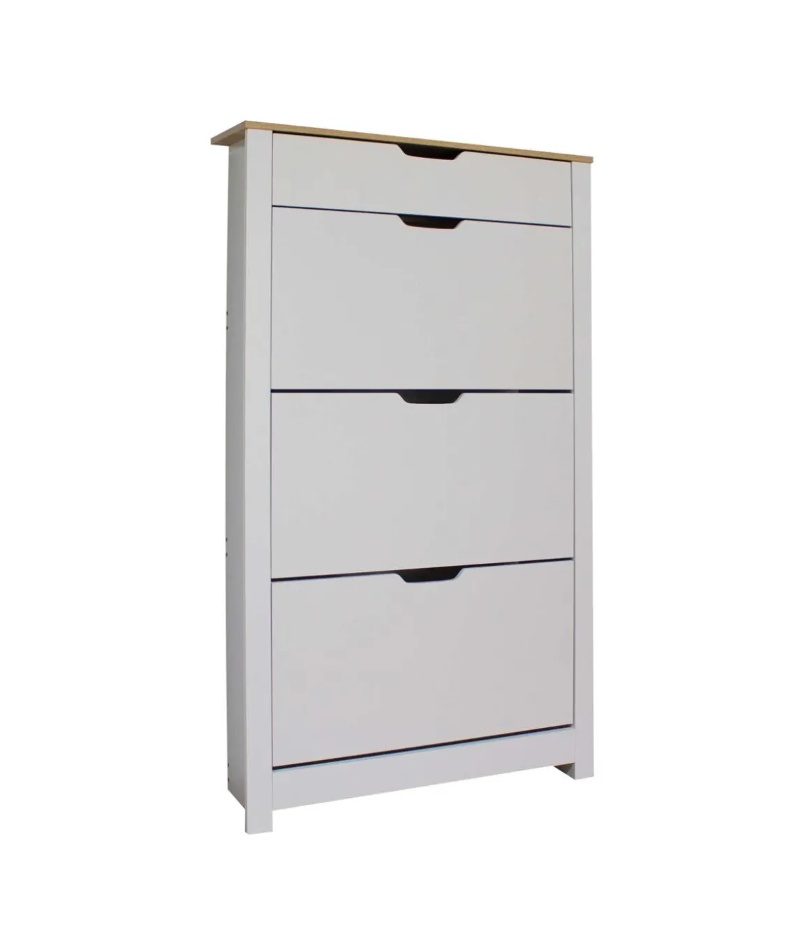 Armario Zapatero 3 trampones 1 cajón acabado blanco 78cm(ancho) 140cm(altura) 24cm(fondo)