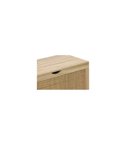 Baúl para dormitorio Decor acabado pino/rattan, 40cm(alto) 80cm(ancho) 40cm(fondo)