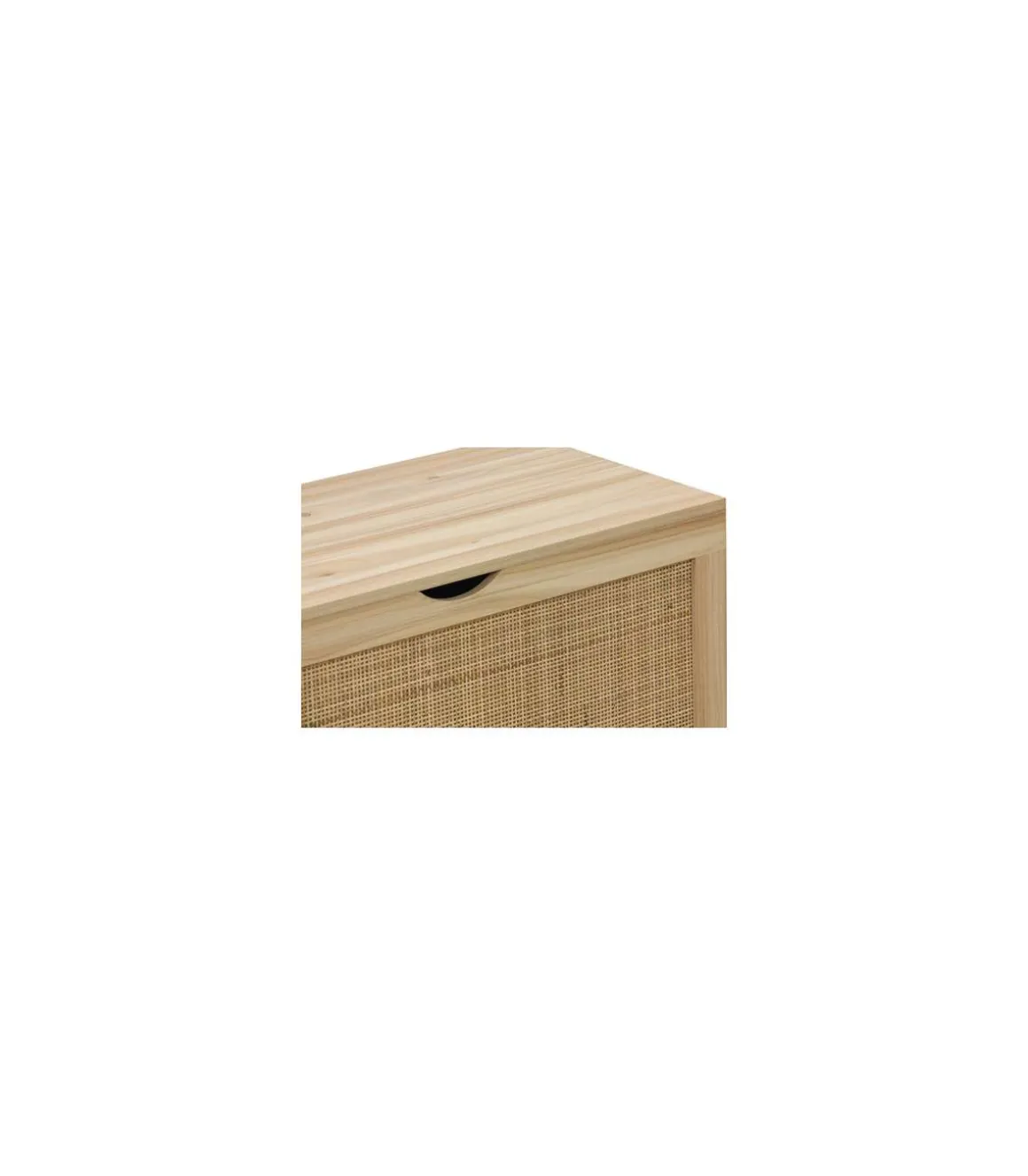 Baúl para dormitorio Decor acabado pino/rattan, 40cm(alto) 80cm(ancho) 40cm(fondo)