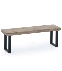 Banco Industrial Loft acabado roble honey/negro, 47cm(alto) 120cm(ancho) 34cm(fondo)
