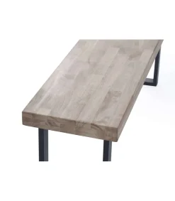 Banco Industrial Loft acabado roble honey/negro, 47cm(alto) 120cm(ancho) 34cm(fondo)