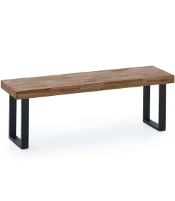 Banco Industrial Loft Roble American/Negro, 47cm(alto) 120cm(ancho) 34cm(fondo)
