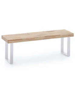 Banco Industrial Loft Roble nordish/blanco, 47cm(alto) 120cm(ancho) 34cm(fondo)