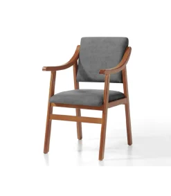 Butaca/Sillón Marlen tapizada en tela antimanchas gris. 51cm(ancho) 88cm(altura) 52cm(fondo)