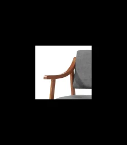 Butaca/Sillón Marlen tapizada en tela antimanchas gris. 51cm(ancho) 88cm(altura) 52cm(fondo)