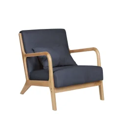 Butaca Tokio microfibra gris/madera 65 cm(ancho) 83 cm(altura) 72 cm(fondo)