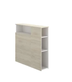 Cabecero estantería juvenil Tamesis acabado natural/blanco, 95cm(alto) 97cm(ancho) 23.5cm(fondo).