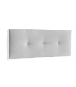 Cabecero juvenil Lujan tapizado gris claro, 90cm(ancho) 60cm(alto) 4cm(fondo)