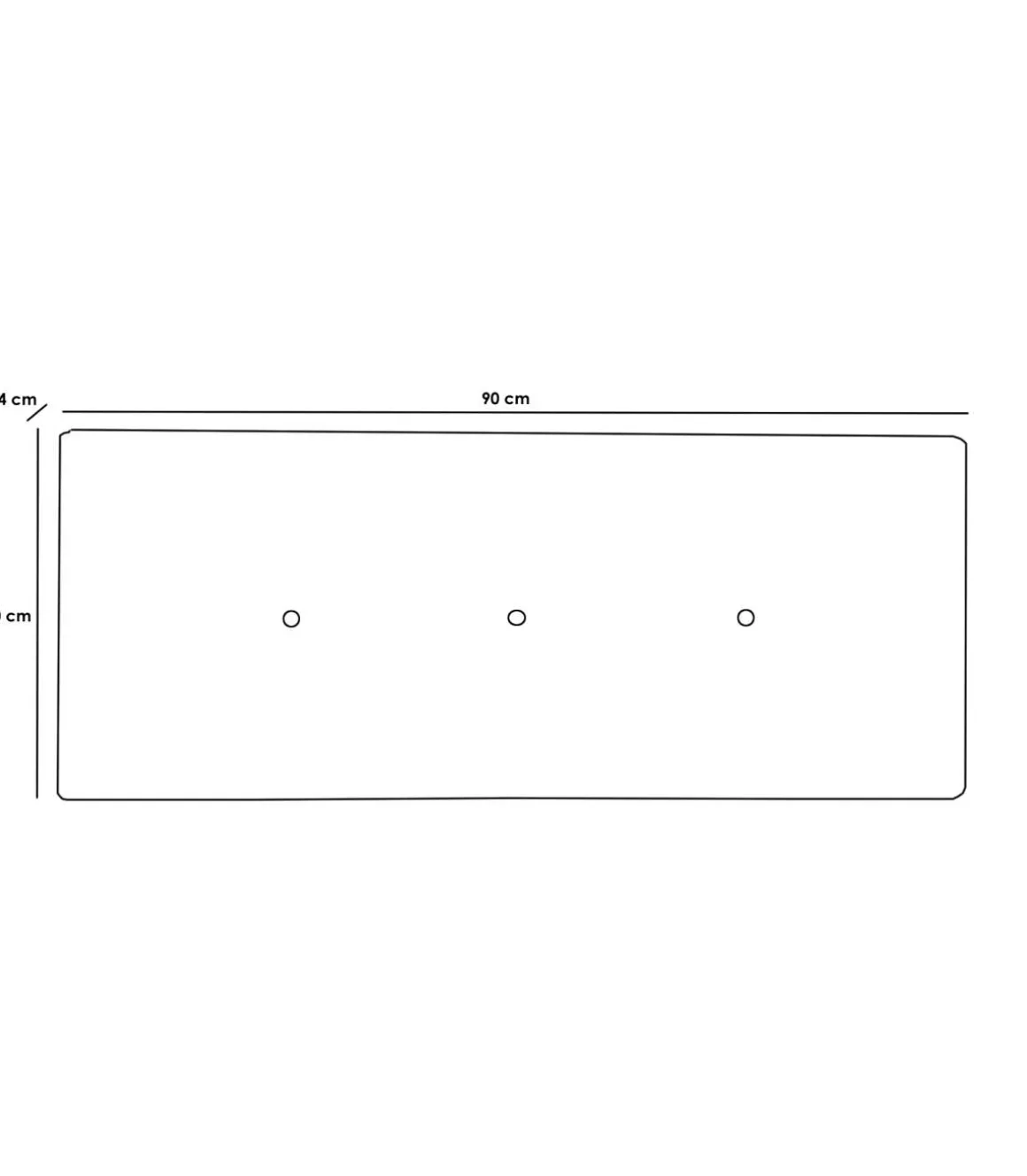Cabecero juvenil Lujan tapizado gris claro, 90cm(ancho) 60cm(alto) 4cm(fondo)