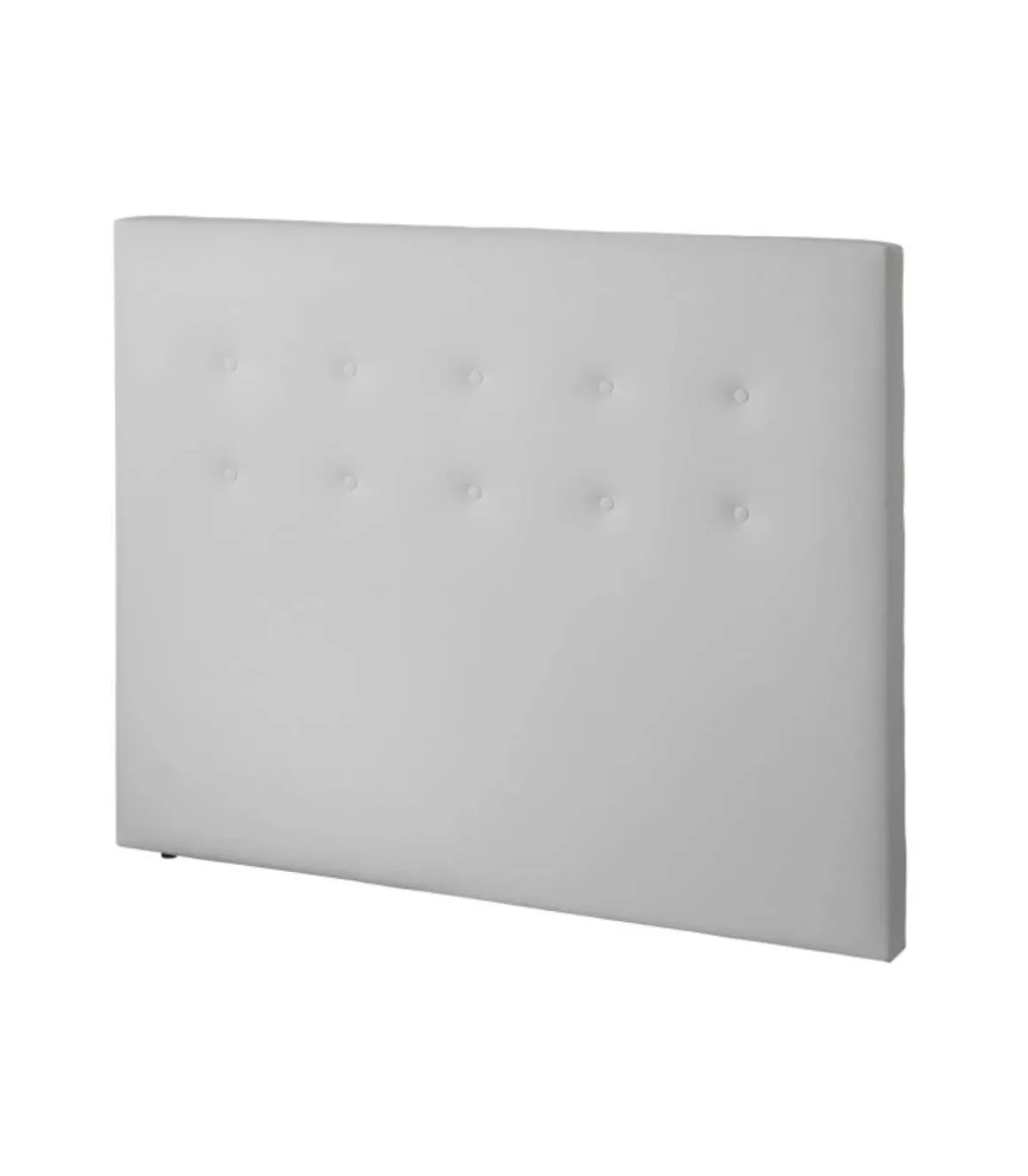 Cabecero Milan tapizado en polipiel blanco. 125 cm (alto), 145 cm (ancho), 7 cm (fondo).