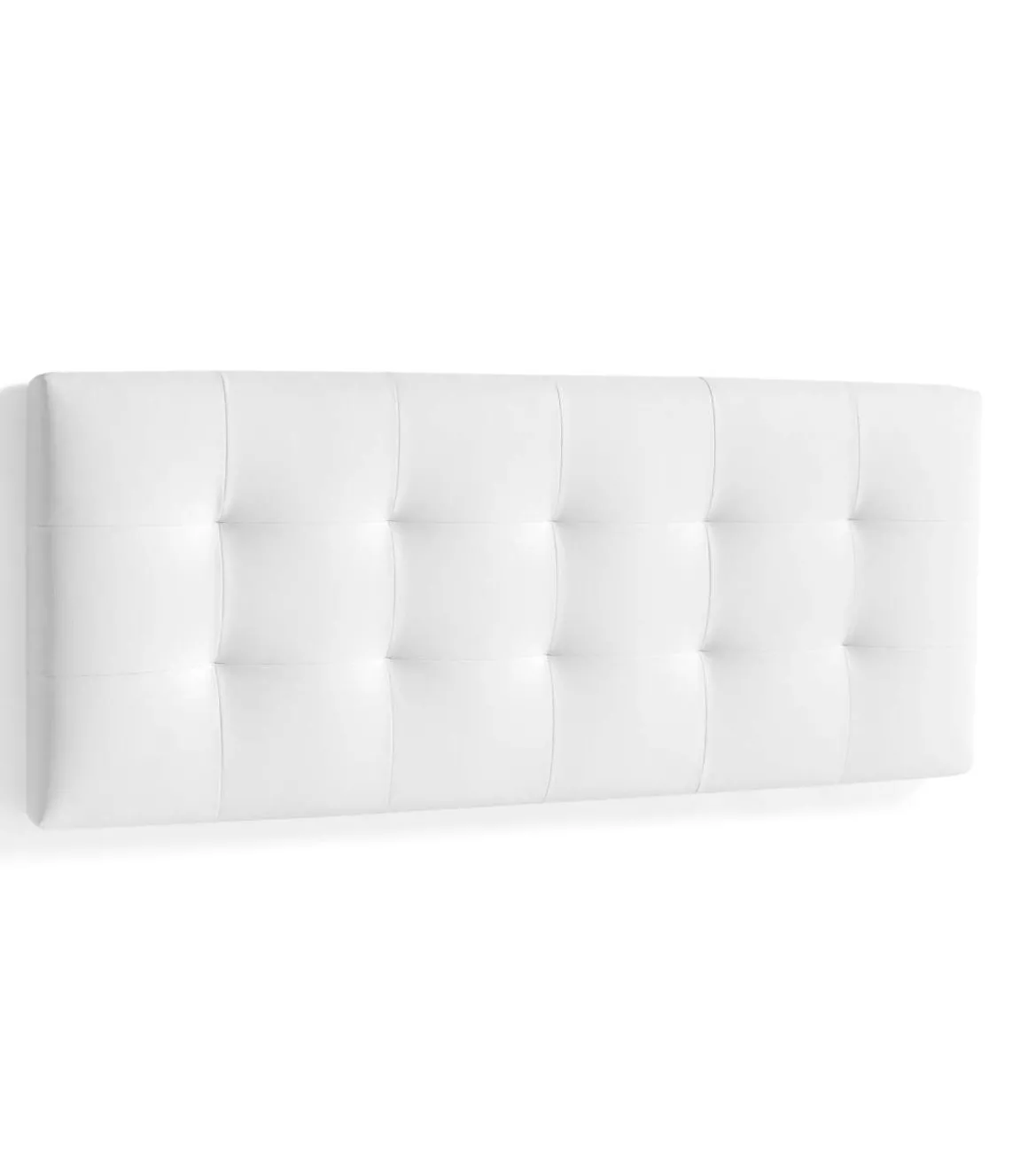 Cabecero Mila para colchón de 150cm tapizado en blanco, 160cm(ancho) 60cm(alto) 9cm(fondo)