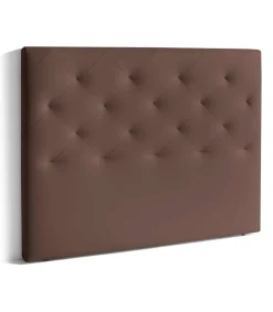 Cabecero Nadia para colchón de 135/140cm tapizado marrón, 150cm(ancho) 120cm(alto) 9cm(fondo)
