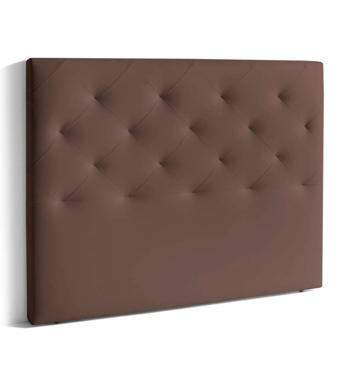 Cabecero Nadia para colchón de 135/140cm tapizado marrón, 150cm(ancho) 120cm(alto) 9cm(fondo)