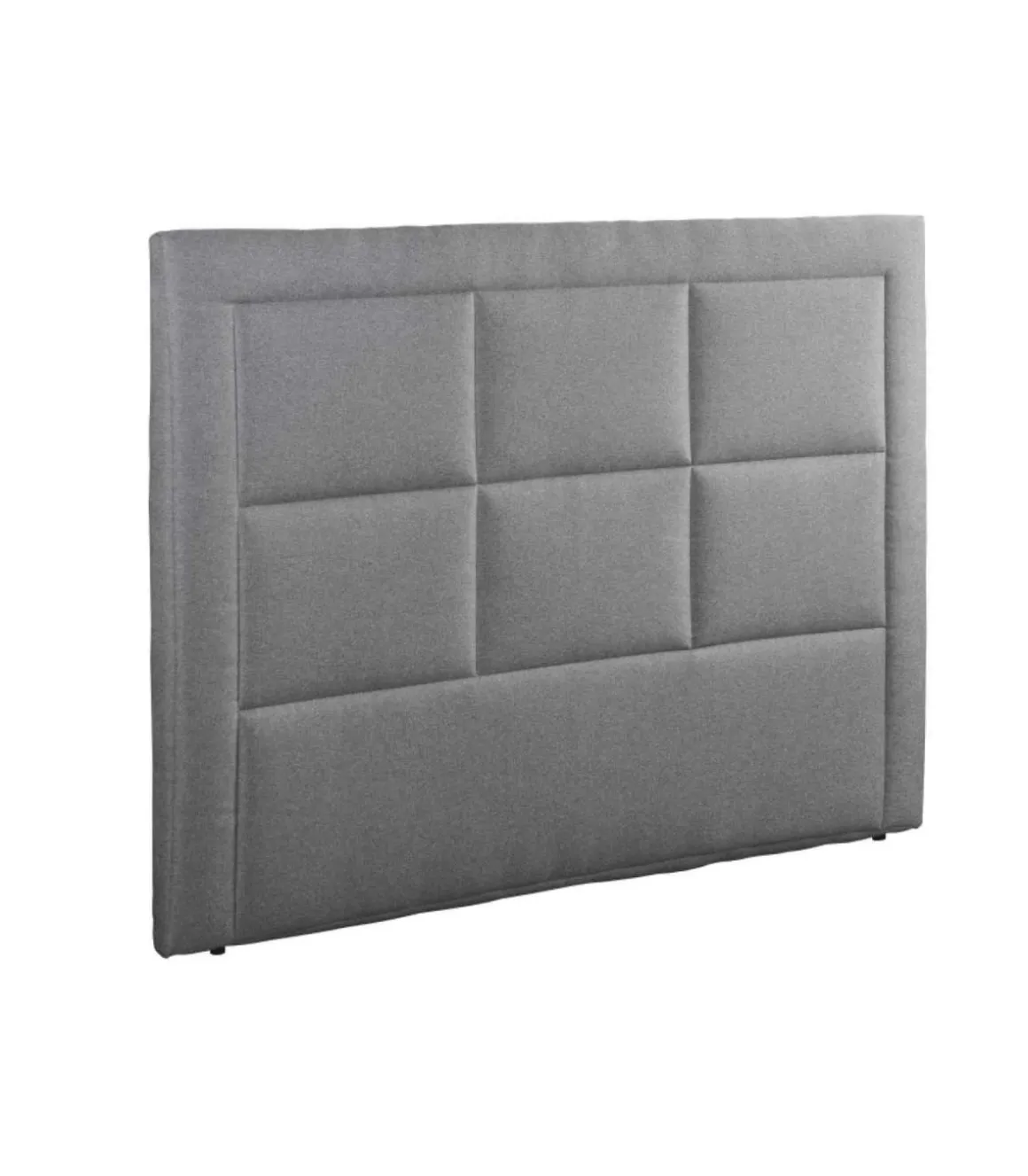 Cabecero Napoles tapizado en tela antimanchas gris. 130 cm (alto), 160 cm (ancho), 7 cm (fondo).