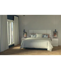 Cabecero para cama matrimonio Elsa acabado blanco, 50 cm(altura)160 cm(ancho)