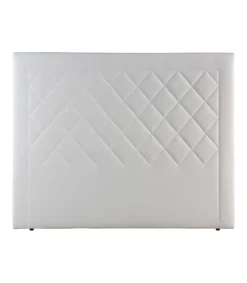 Cabecero Romo tapizado en polipiel blanco. 130 cm (alto), 145 cm (ancho), 7 cm (fondo).