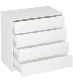 Cajonera de 80 cm 4 cajones acabado blanco bisel 73,4 cm(alto)80 cm(ancho)45 cm(fondo)