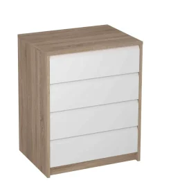 Cajonera Madrid en roble y blanco. 73,4 cm(alto)60 cm(ancho)45 cm(fondo)