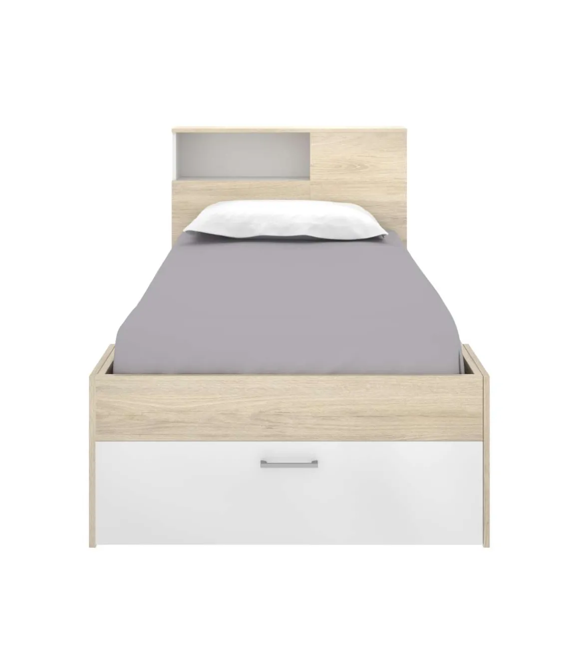 Cama compacta Pozo Alcón de 90 cm en natural/blanco 95 cm(alto)99cm(ancho)218 cm(largo)