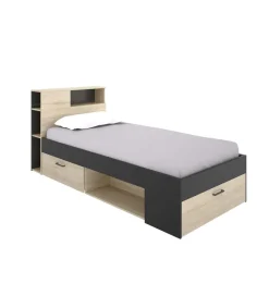 Cama compacta Pozo Alcón de 90 cm en natural/grafito 95 cm(alto)99cm(ancho)218 cm(largo)