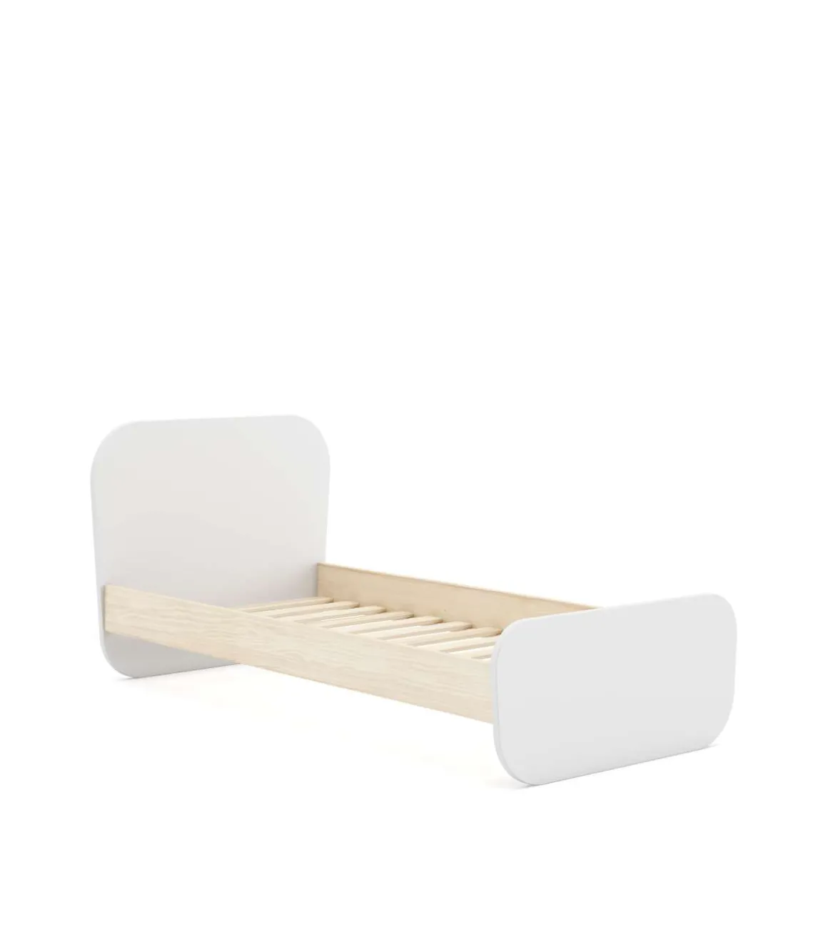 Cama juvenil DYLAN acabado blanco/cera blanca, 45/90cm(alto) 195.4cm(ancho) 106.5cm(fondo)