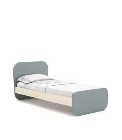 Cama juvenil DYLAN acabado verde kaki/cera blanca, 45/90cm(alto) 195.4cm(ancho) 106.5cm(fondo)