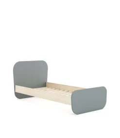 Cama juvenil DYLAN acabado verde kaki/cera blanca, 45/90cm(alto) 195.4cm(ancho) 106.5cm(fondo)