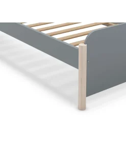 Cama juvenil Emma acabado verde kaki/cera blanca, 70cm(alto) 199cm(ancho) 107.2cm(fondo)