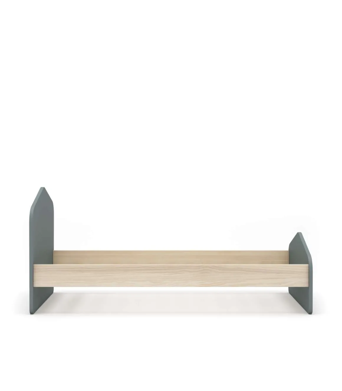 Cama juvenil Estela acabado verde kaki/cera blanca, 90cm(alto) 100cm(ancho) 195.4cm(fondo)