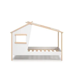 Cama juvenil modelo Lola acabado blanco/cera blanca, 158.5cm(alto) 103cm(ancho) 215.4cm(fondo)