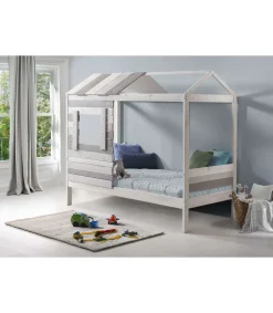 Cama juvenil tipo cabaña Lia-2 acabado multicolor 200 cm(alto) 148 cm(ancho) 200.4 cm(largo) .