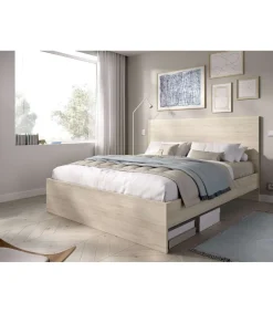 Cama matrimonio Laura acabado natural, 100cm(alto) 146cm(ancho) 195.5cm(largo)