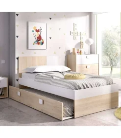 Cama nido con cajón de arrastre Santisteban 90 cm para dormitorio juvenil 79 cm(alto)97 cm(ancho)196 cm(largo)