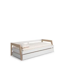 Cama nido juvenil ADAMO acabado blanco/cera blanca, 59.5cm(alto) 210cm(ancho) 96cm(fondo)