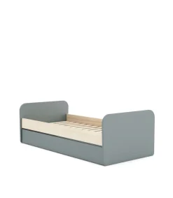Cama nido juvenil DYLAN acabado verde kaki/cera blanca, 65cm(alto) 205cm(ancho) 102cm(fondo)