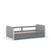 Cama nido juvenil Emma acabado verde kaki/cera blanca, 68cm(alto) 198.5cm(ancho) 105cm(fondo)