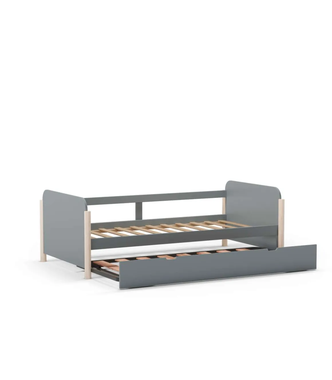 Cama nido juvenil Emma acabado verde kaki/cera blanca, 68cm(alto) 198.5cm(ancho) 105cm(fondo)
