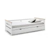 Cama nido para colchones 90 Eva acabado blanco/natural Largo: 199 cm Ancho: 105 cm Alto: 62 cm