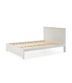 Cama para dormitorio matrimonio Anika acabado blanco. Para colchón 160x200 cm.