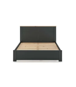 Cama para dormitorio matrimonio Anika acabado gris antracita. Para colchón 140x190 cm.